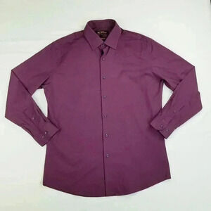 Ben Sherman Stretch 16 32/33 Burgundy Long Sleeve